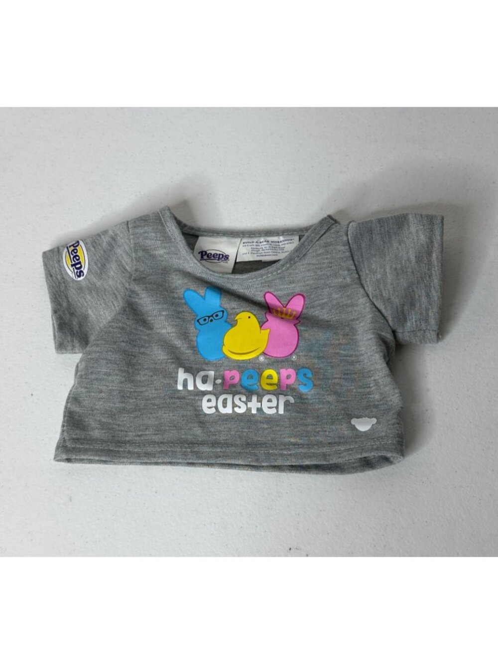 Build-A-Bear Peeps Easter Graphic T-Shirt Gray Plush Clothing